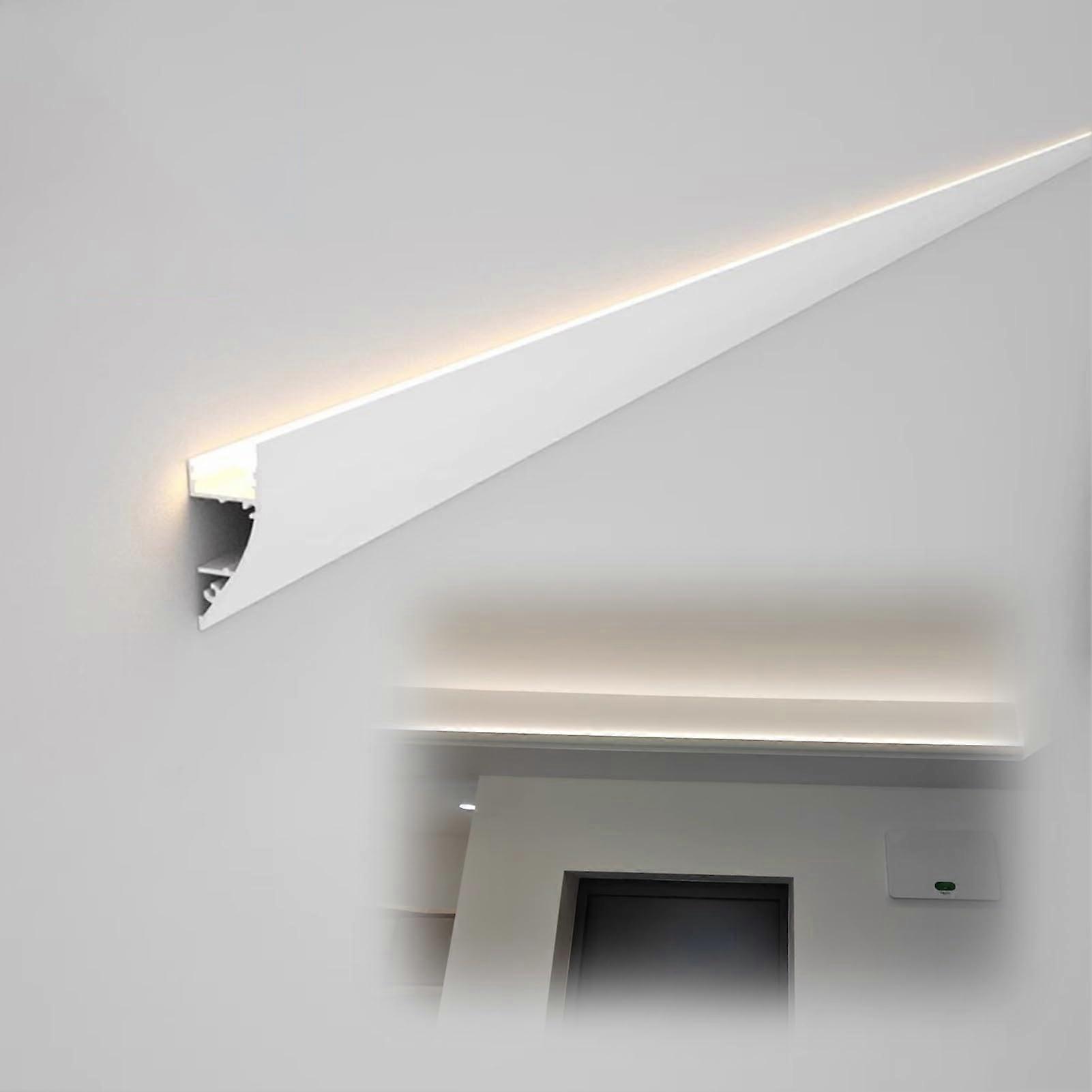Wall Mount LED Strip Channel  Aluminum Profile, 30m, LED Diffuser For Uplighting And Downlighting, Skirting Baseboard