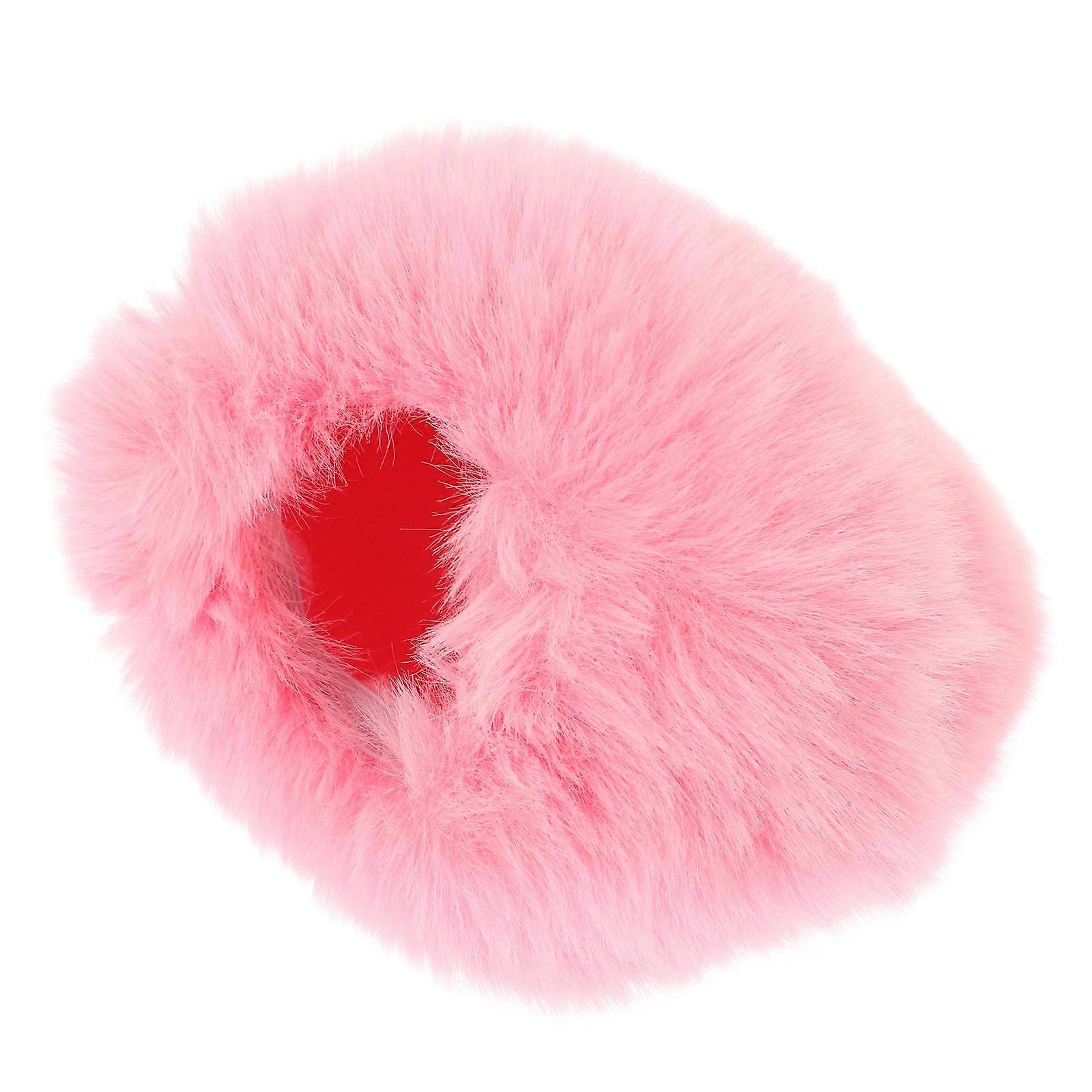 Pink Plush Microphone Cover for Protection Thick and Wind Resistant