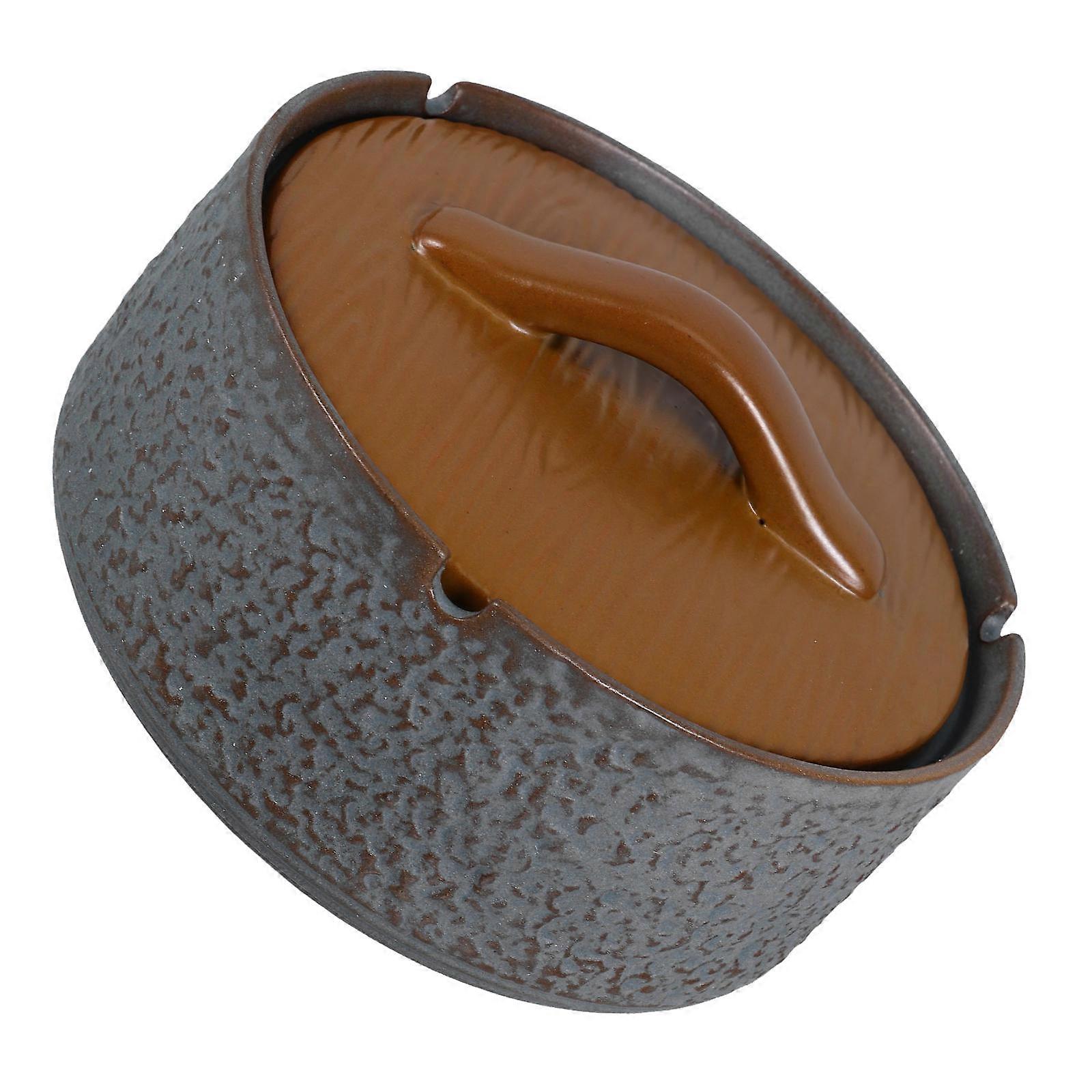 Windproof Ceramic Ashtray with Lid for Home and Office Use 1 Piece