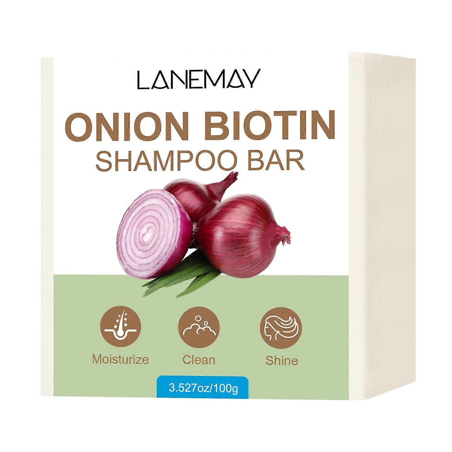 Cibule a biotin šampon Bar - Cibule Rozmarýn Vlasové mýdlo - Výživa a obnova vlasů - Hloubkové čištění a hydratace - Ideální pro suché a poškozené vlasy