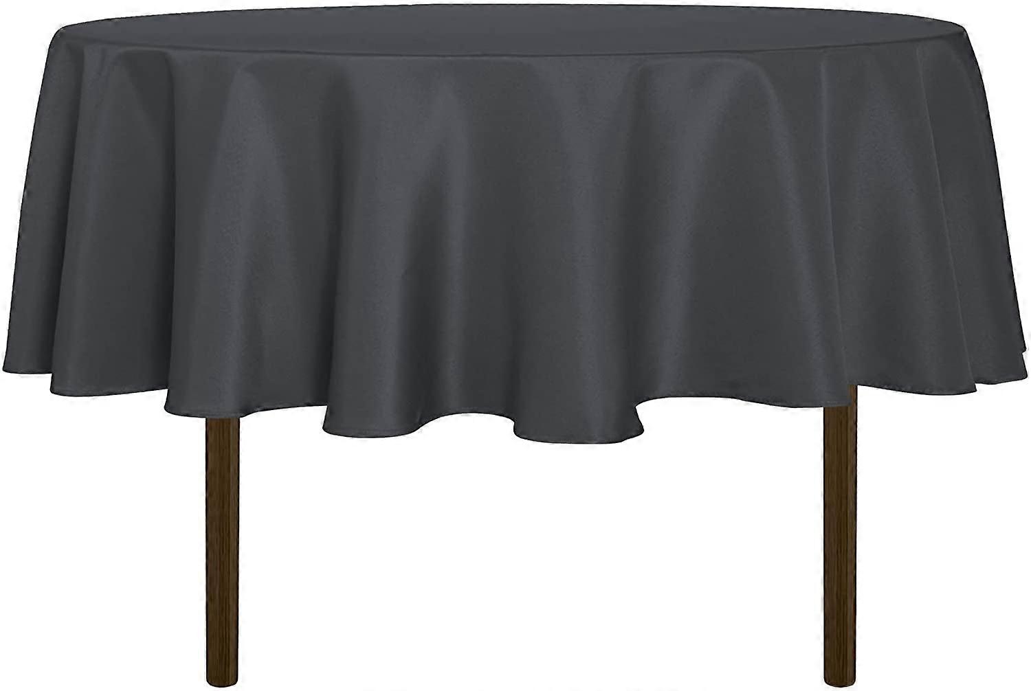 Toalha de mesa redonda preta de 90 polegadas, resistente a manchas e rugas - capa de mesa de poliéster lavável para mesa de jantar, buffets e camping.