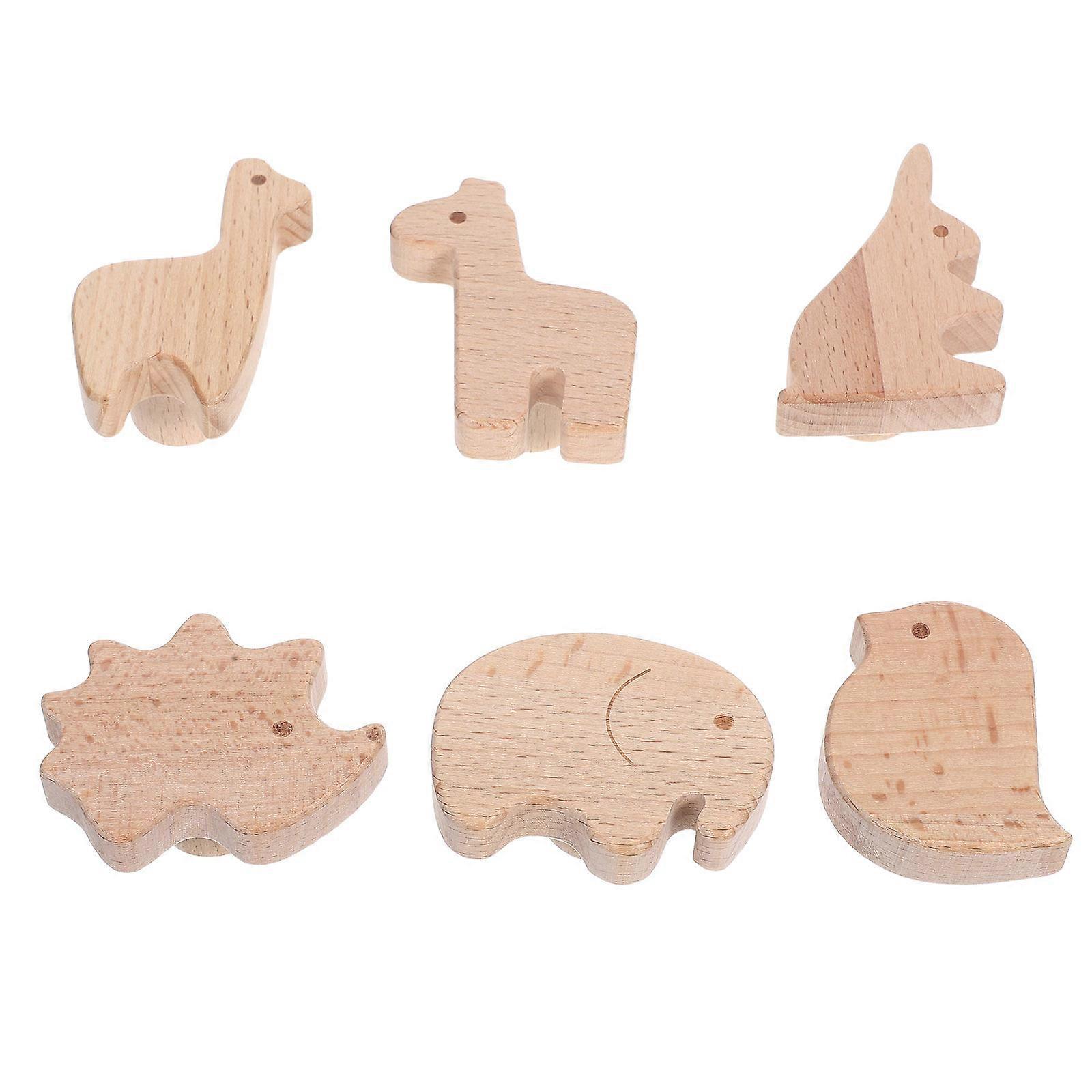 Animal Drawer Knobs Wooden Dresser Knobs for Furniture Use 6Pcs Pack