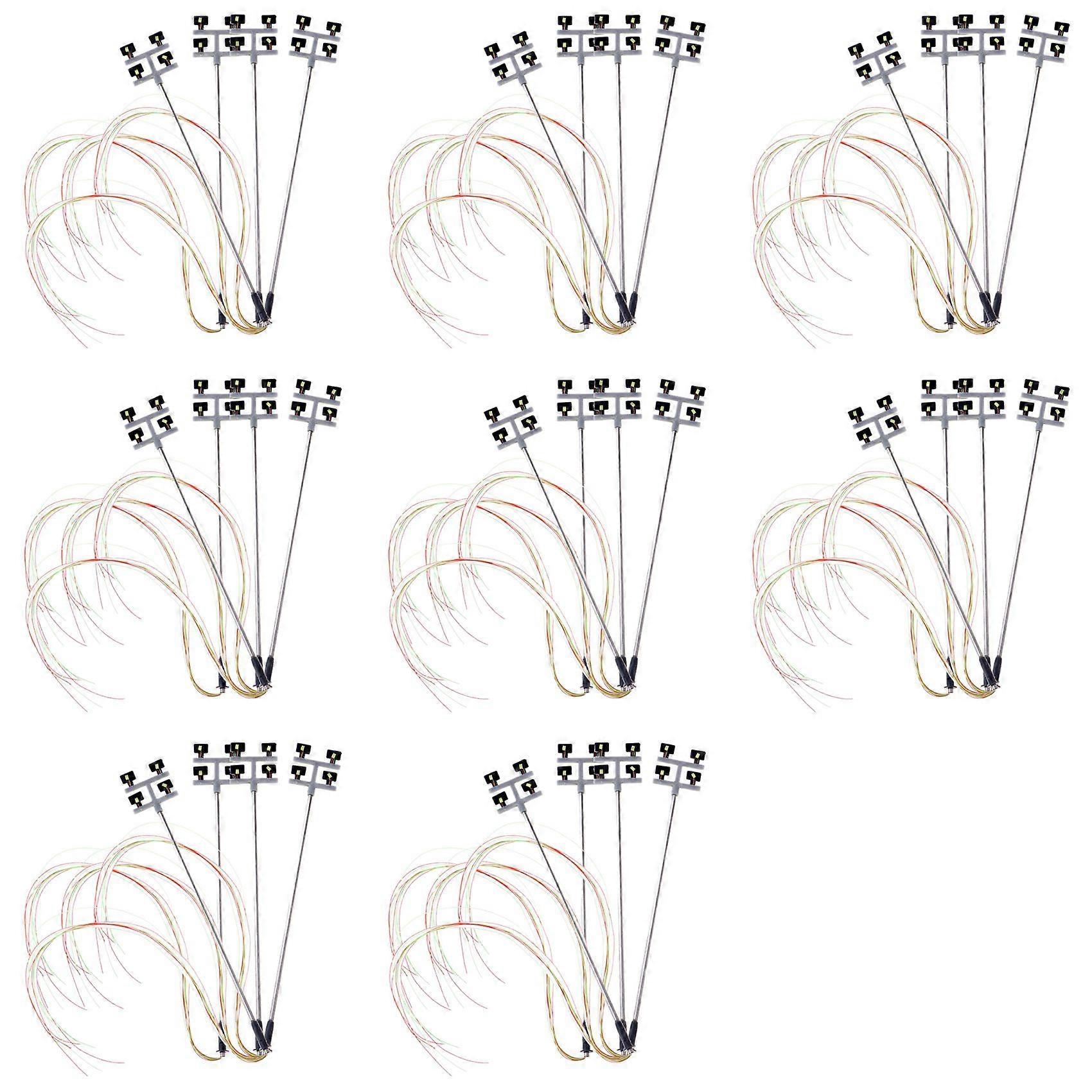 32 PCS HO Scale Model Lighting Tower,Tower Lights Model Lights Layout Lamppost for Train/Garden/Playground/Stadium