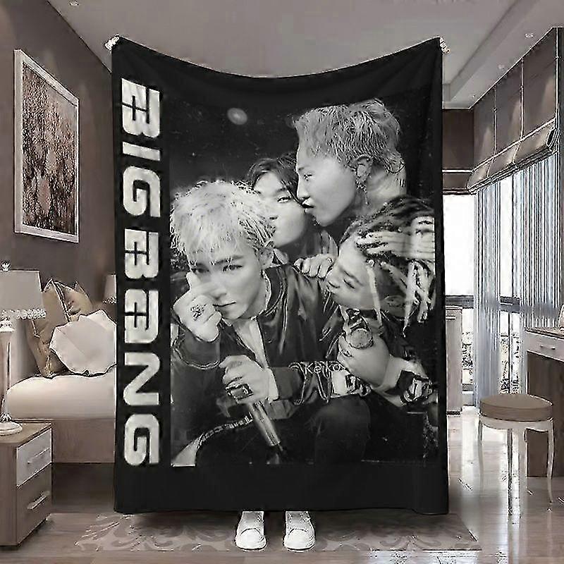 Big Bang T.O.P Member Interaction Spiritual Scene Theme Pattern Ultra-Soft Digital Print Flannel Blanket, Ultra-Soft Dig-jghds447