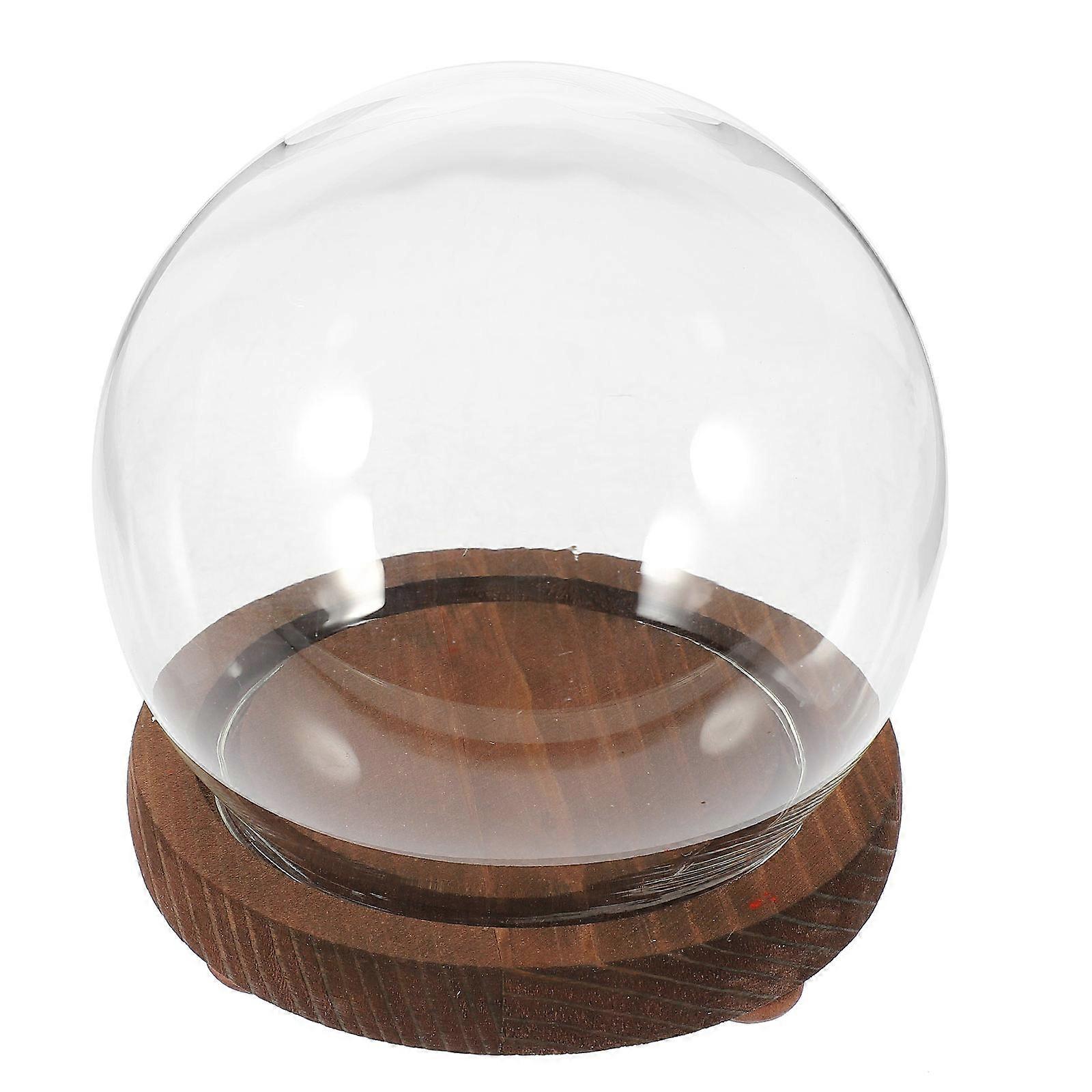 Small Glass Display Dome for Home Use 2Pcs Miniature with Base