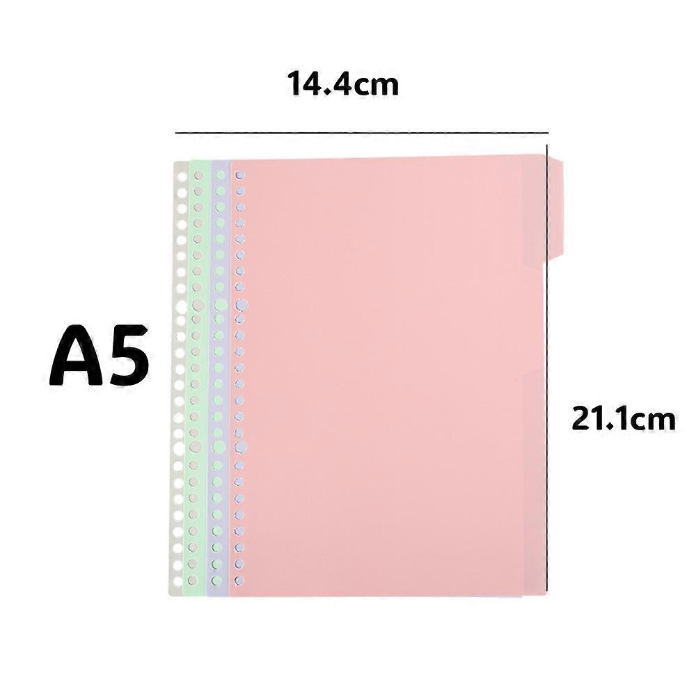 A5 A4 File Paper Divider Loose Leaf Index Page Separator 4pcs/set