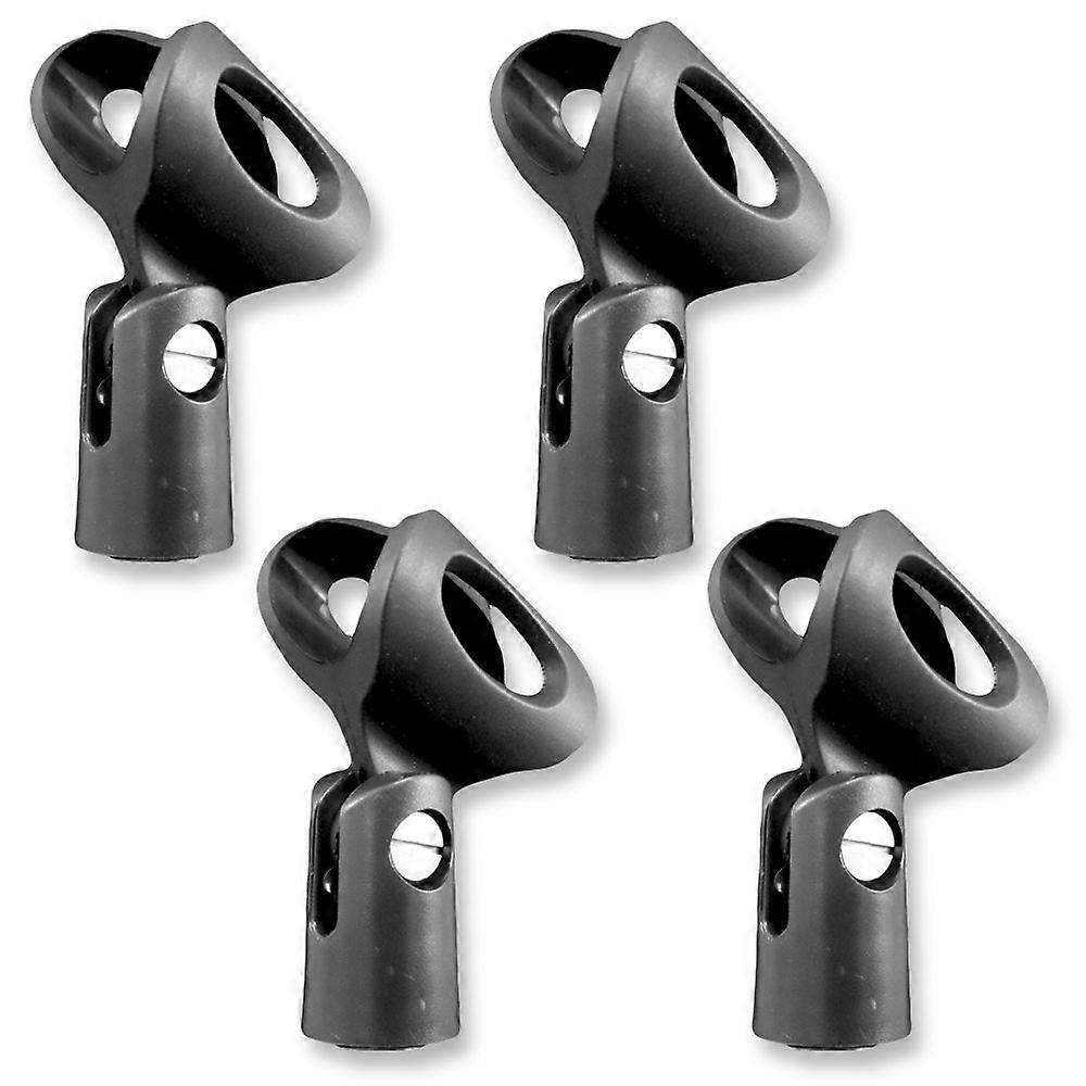 Wireless Microphone Clip 4 Pack, Universal 5/8 Inch Mic Holder for Stand, Durable Rubberized Grip