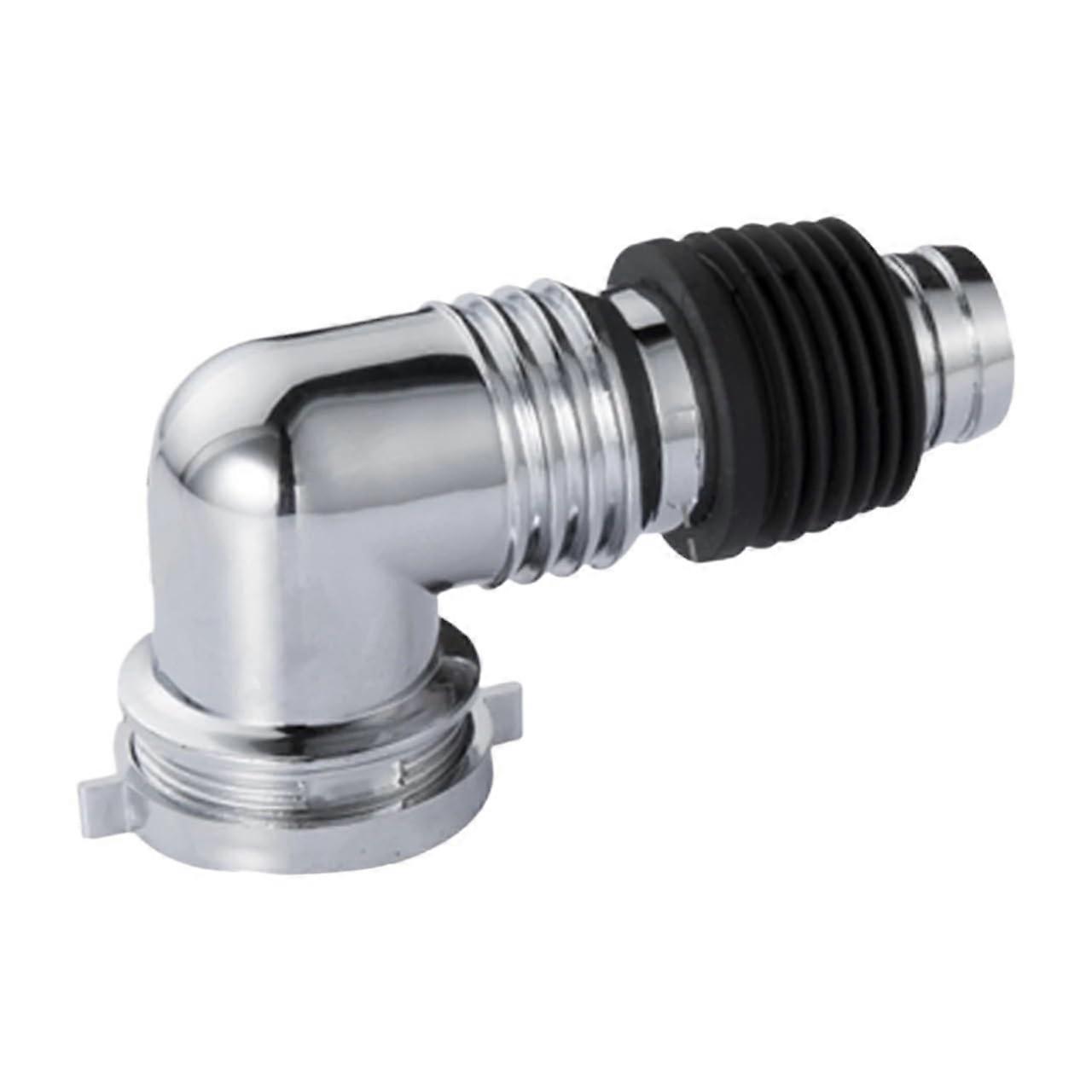 Universal Washing Machine Drain Hose Adapter Chrome Floor Drain Connector Odor Blocking Seal