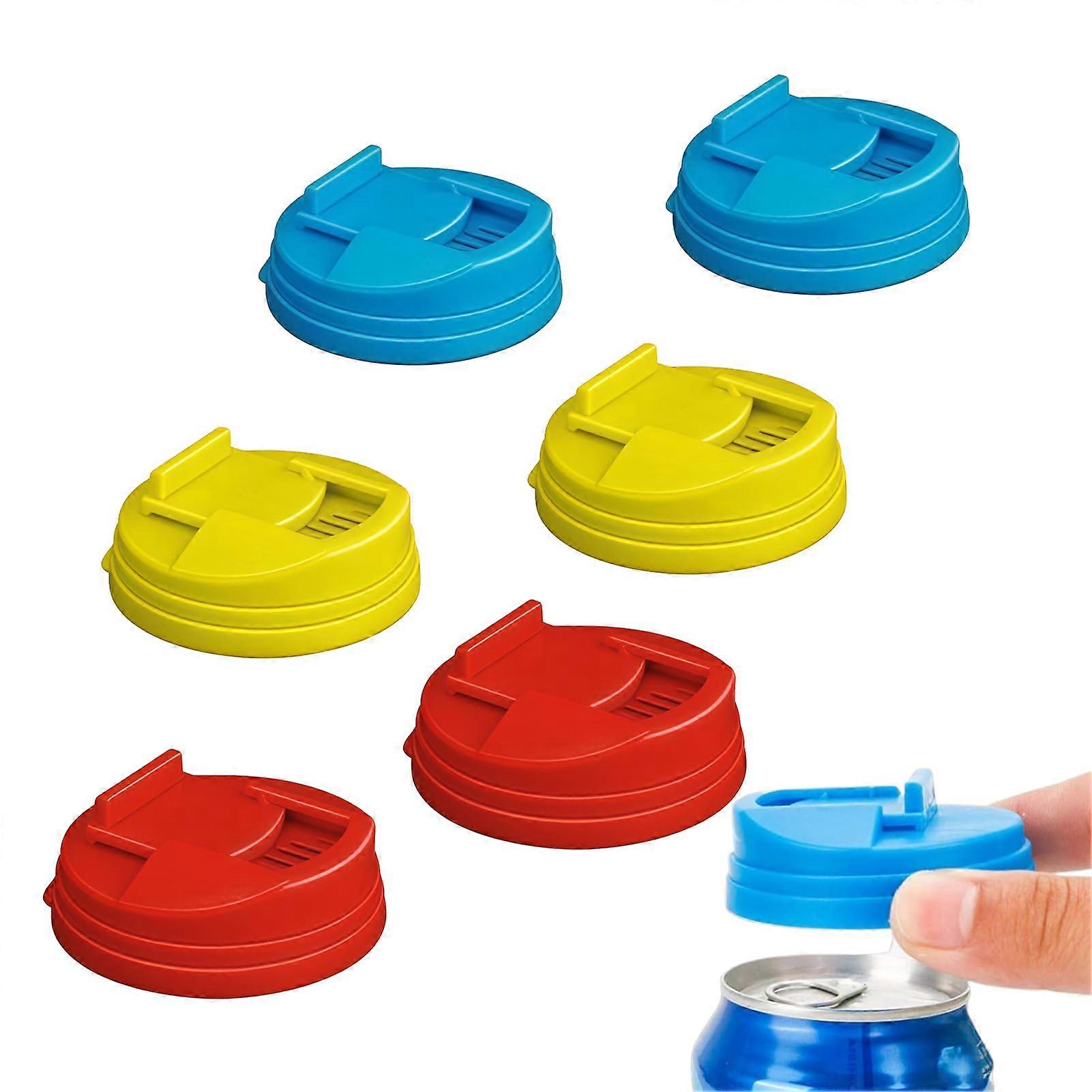 Reusable Soda Can Lids for 12oz and 16oz with Airtight Leakproof Beer Can Covers, 6 Pack