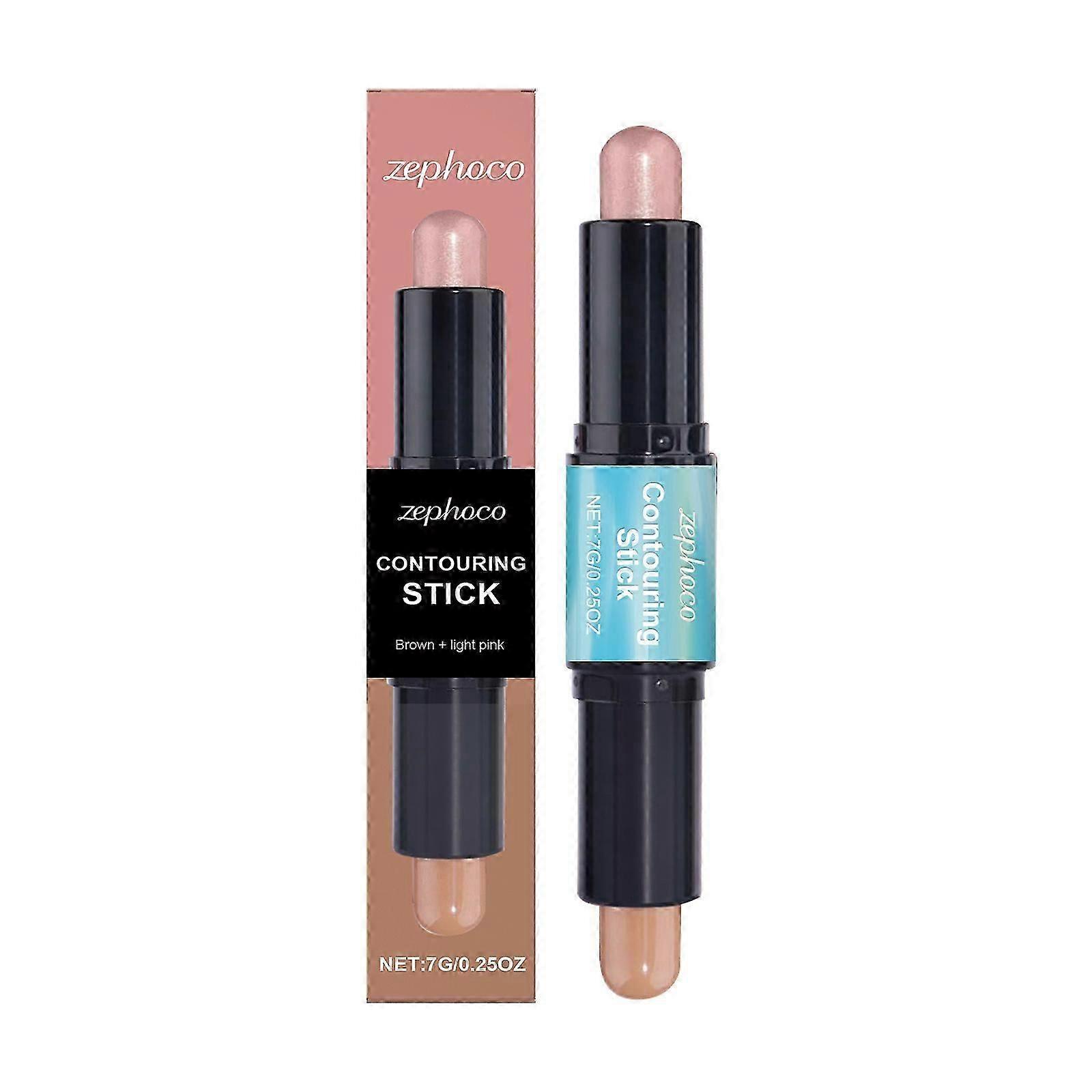 2-in-1 High-Gloss Contouring Stick with Dual-Head Design  Long-Lasting, Easy-to-Apply Facial Highlight and Contour Tool for Natural, Three-Dimensional