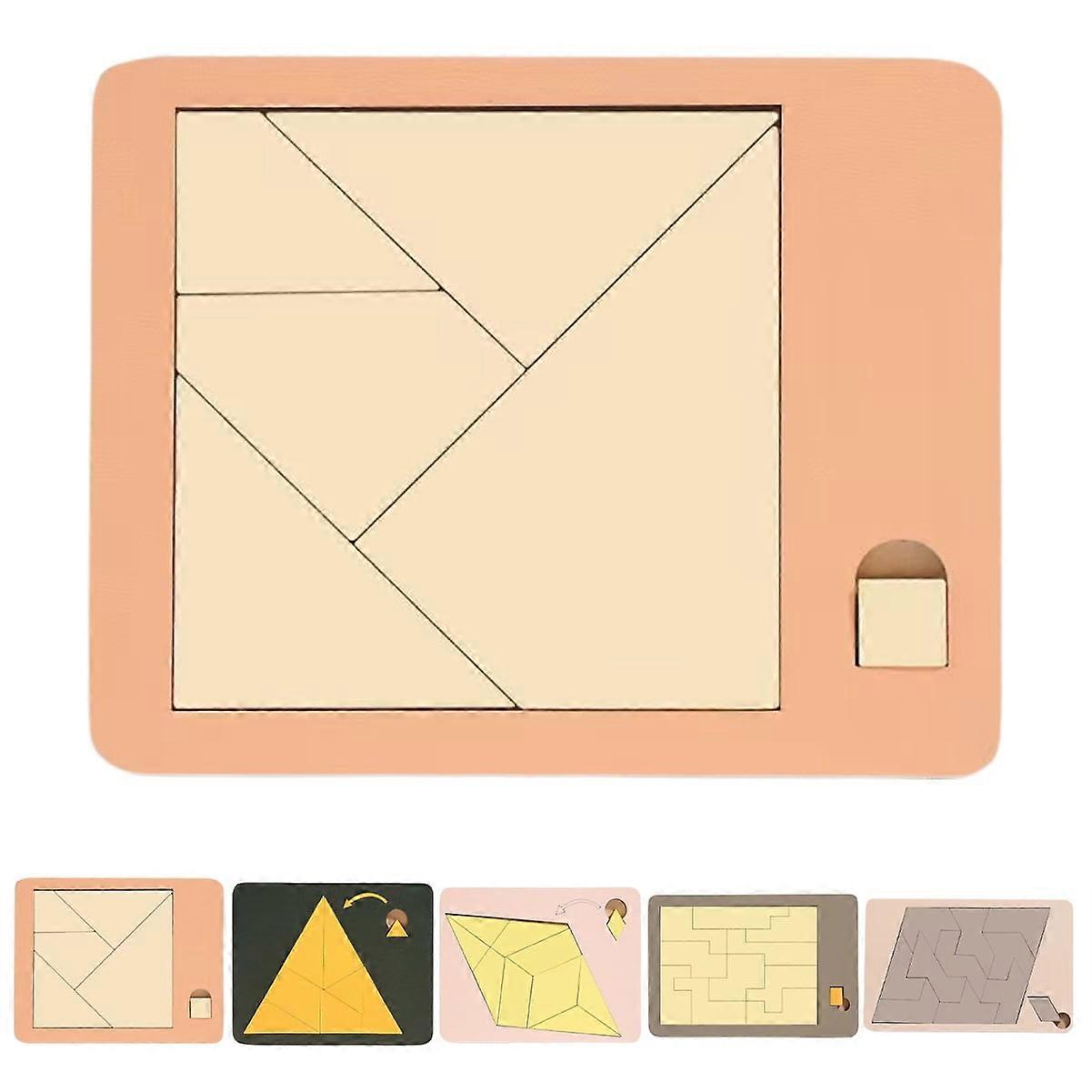 Triangle Puzzle, Wooden Irregular Jigsaw, Vanished Square, Disappearing Triangle Design, Triangulator Brain Teaser Game