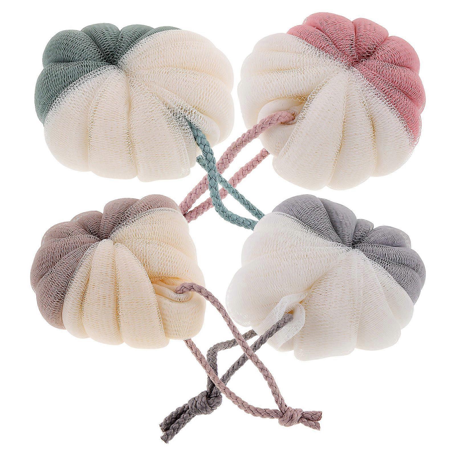 Bath Ball Double Colors Bath Ball for Exfoliate 4Pcs Assorted Color Shower Use