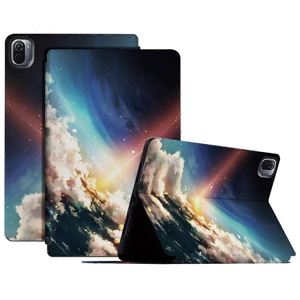 For Xiaomi Pad 5/5 Pro Starry Sky Pattern Printing Tablet Cover PU Leather Stand Protective Case