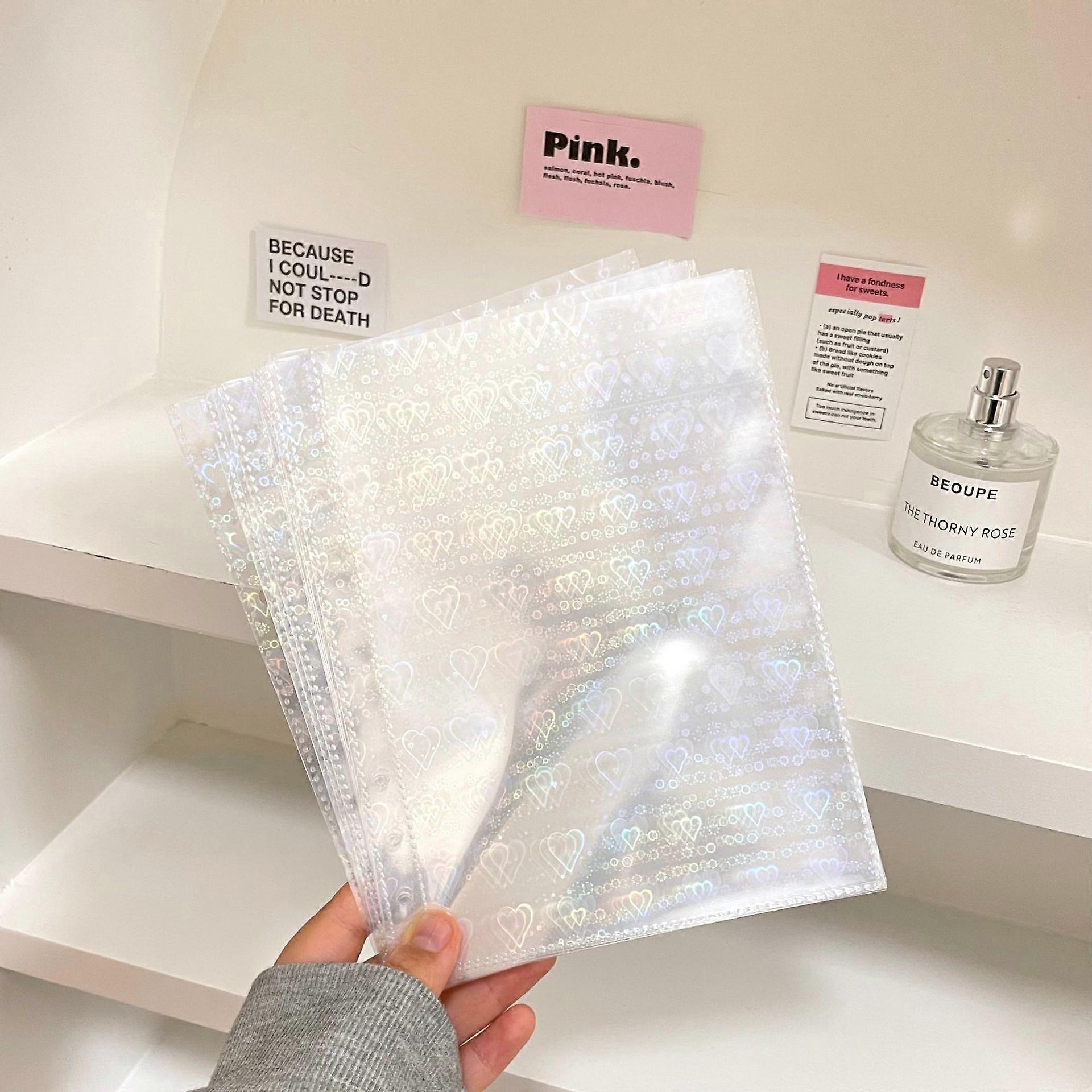 Carpeta de archivos transparente A5, A6 y A7, 10 unidades, con 6 agujeros, hojas sueltas, anillas de PVC para documentos, bricolaje