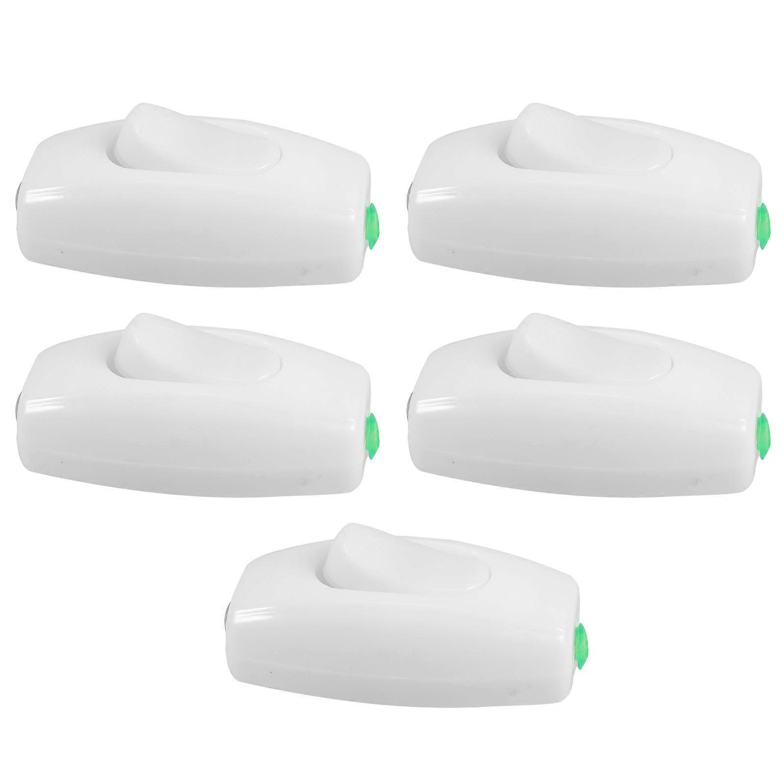 Inline Cord Switch For Bedside Lamp Home Use Simple Design White Material 5Pcs