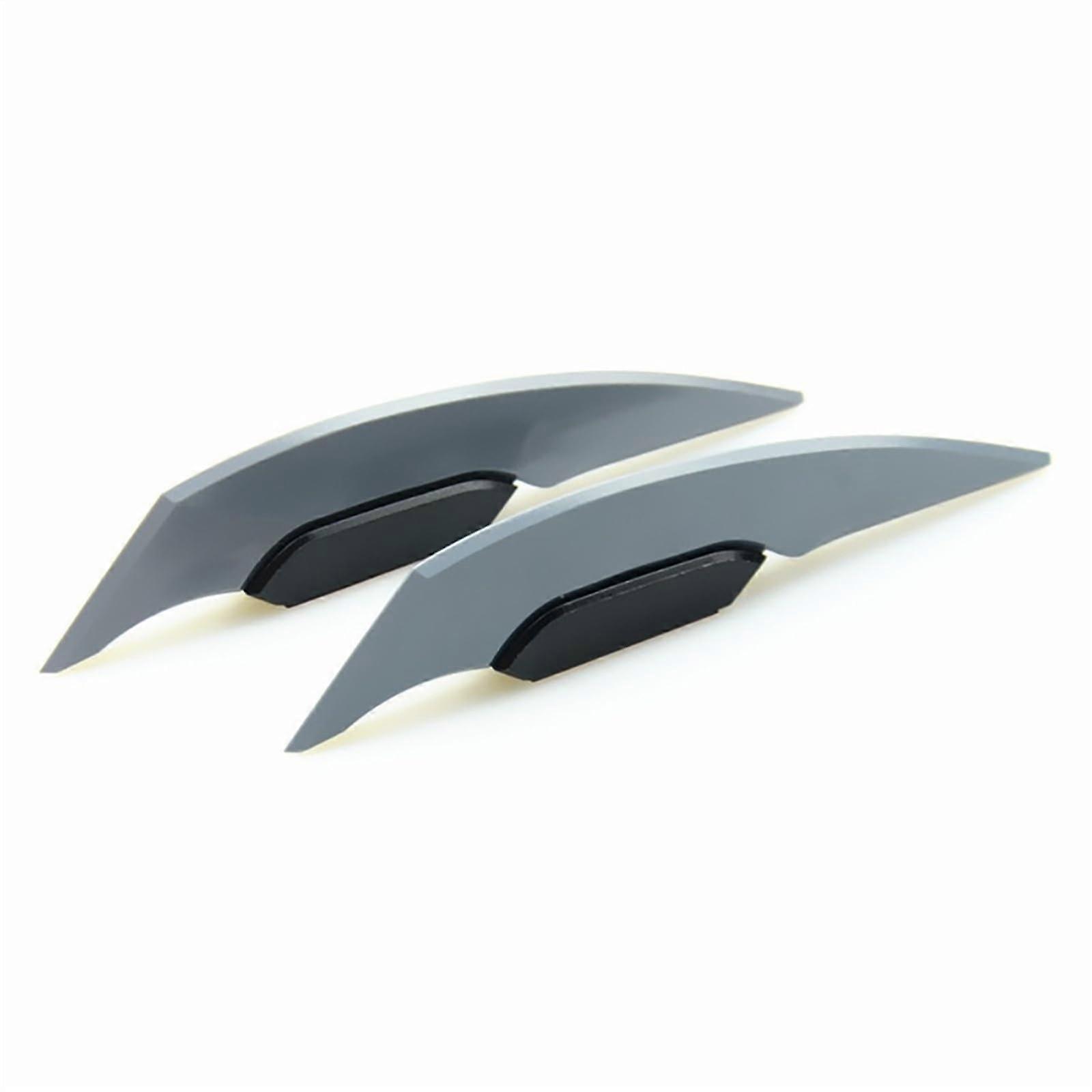 2pcs Universal Motorcycle Winglet Spoiler Pair with Aerodynamic Boost and Quick Tape Install Grey