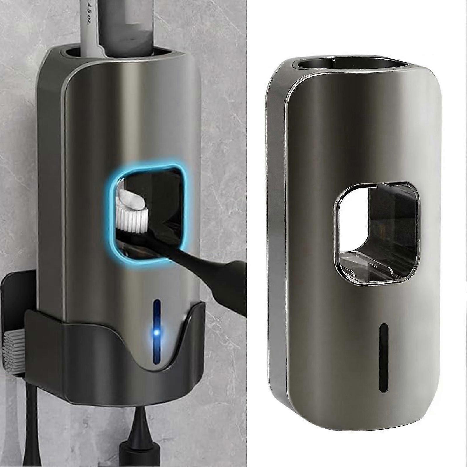 Automatic Toothpaste Dispenser Toothpaste Squeezer Toothbrush Holder for Shower Bathroom