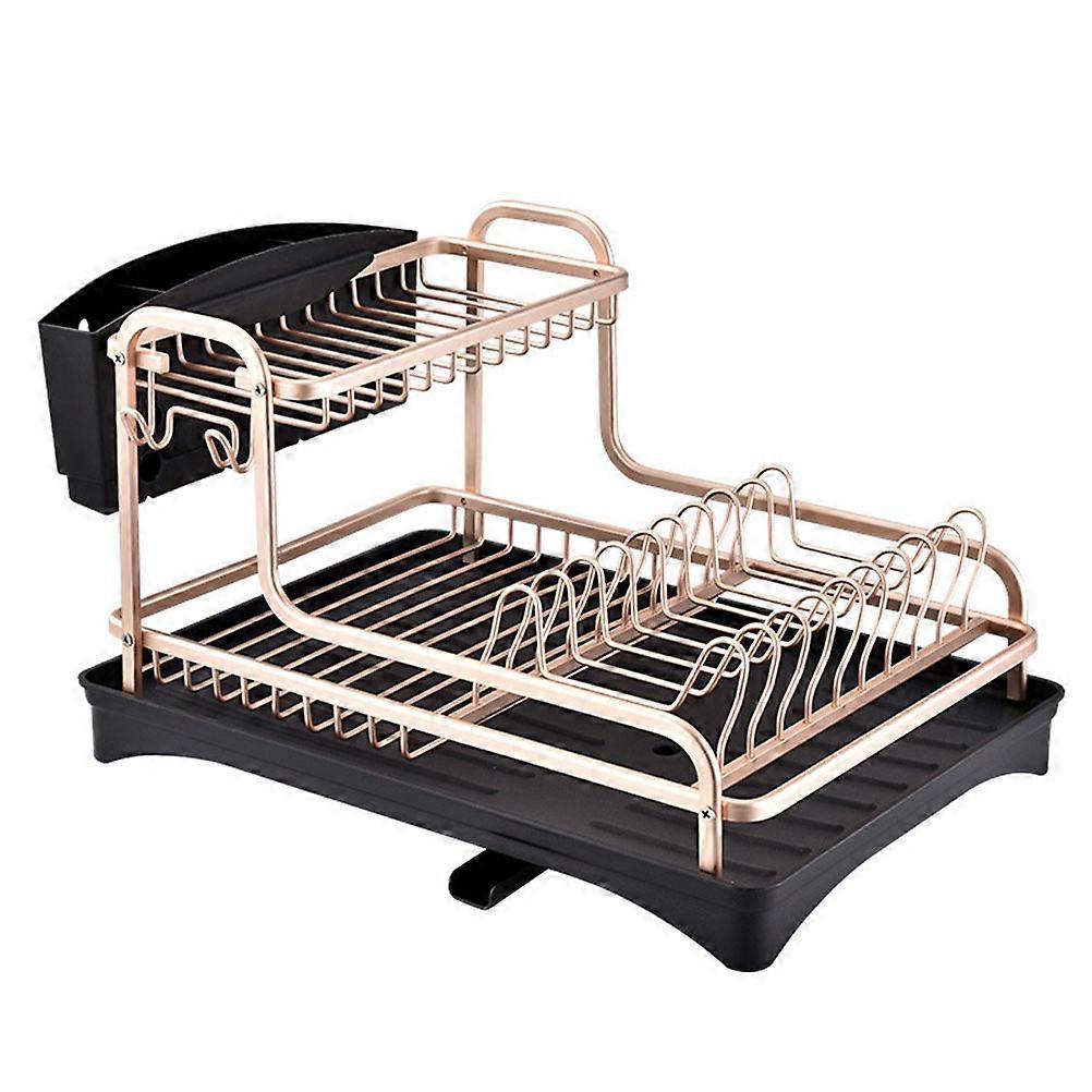 Kitchen Draining Rack Bowl Rack for Bowl Use 1Pcs Double-Layers Gold