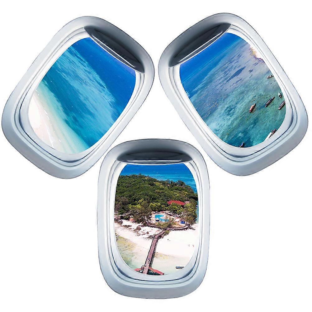 Sea Landscape Wall Decal Window Mural Decal for Decor 3 Sheets PVC