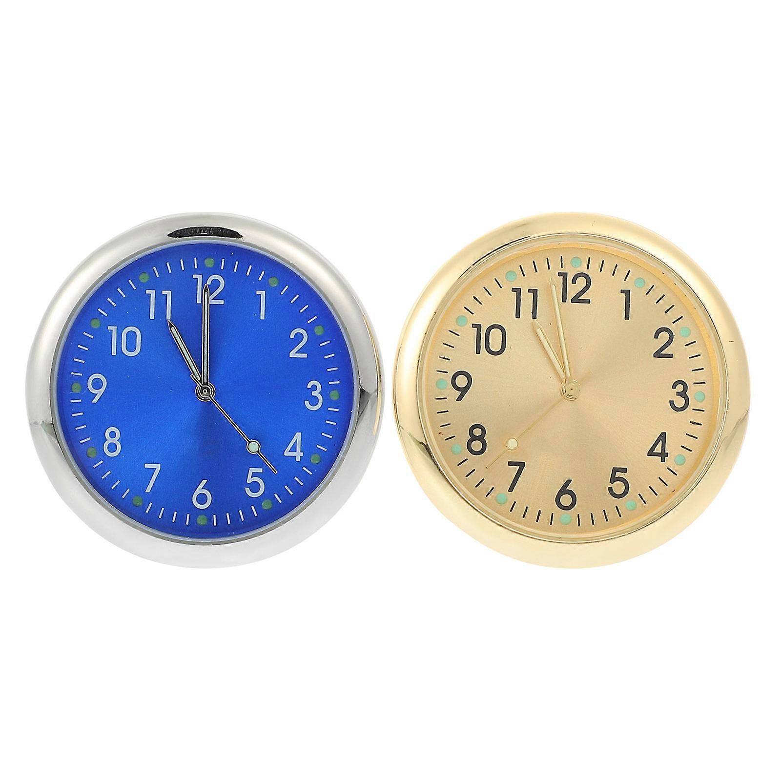 Assorted Color Car Dashboard Mini Clock Decorative 2Pcs