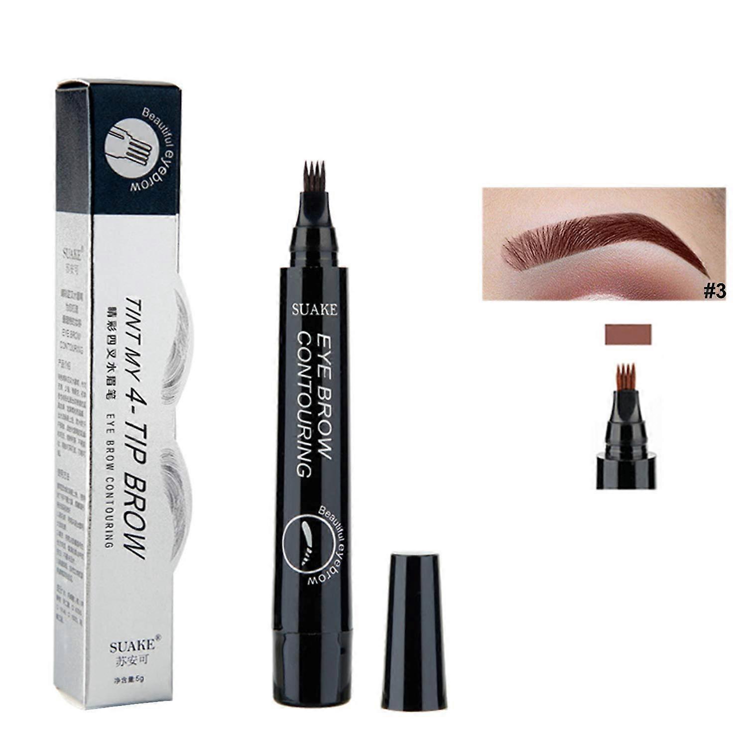 Waterproof Eyebrow Pencil with Microblading 4 Fork Tip for Natural 3D Longlasting Brow Effect