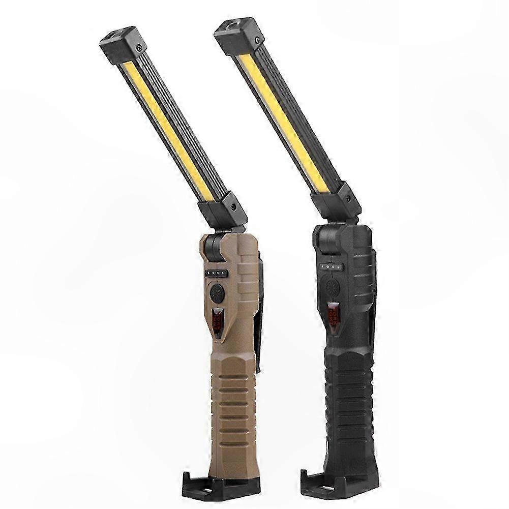 Portable LED Work Light with Folding COB Technology, Handheld Torch, Emergency Inspection Lamp, Red SOS Strobe Function