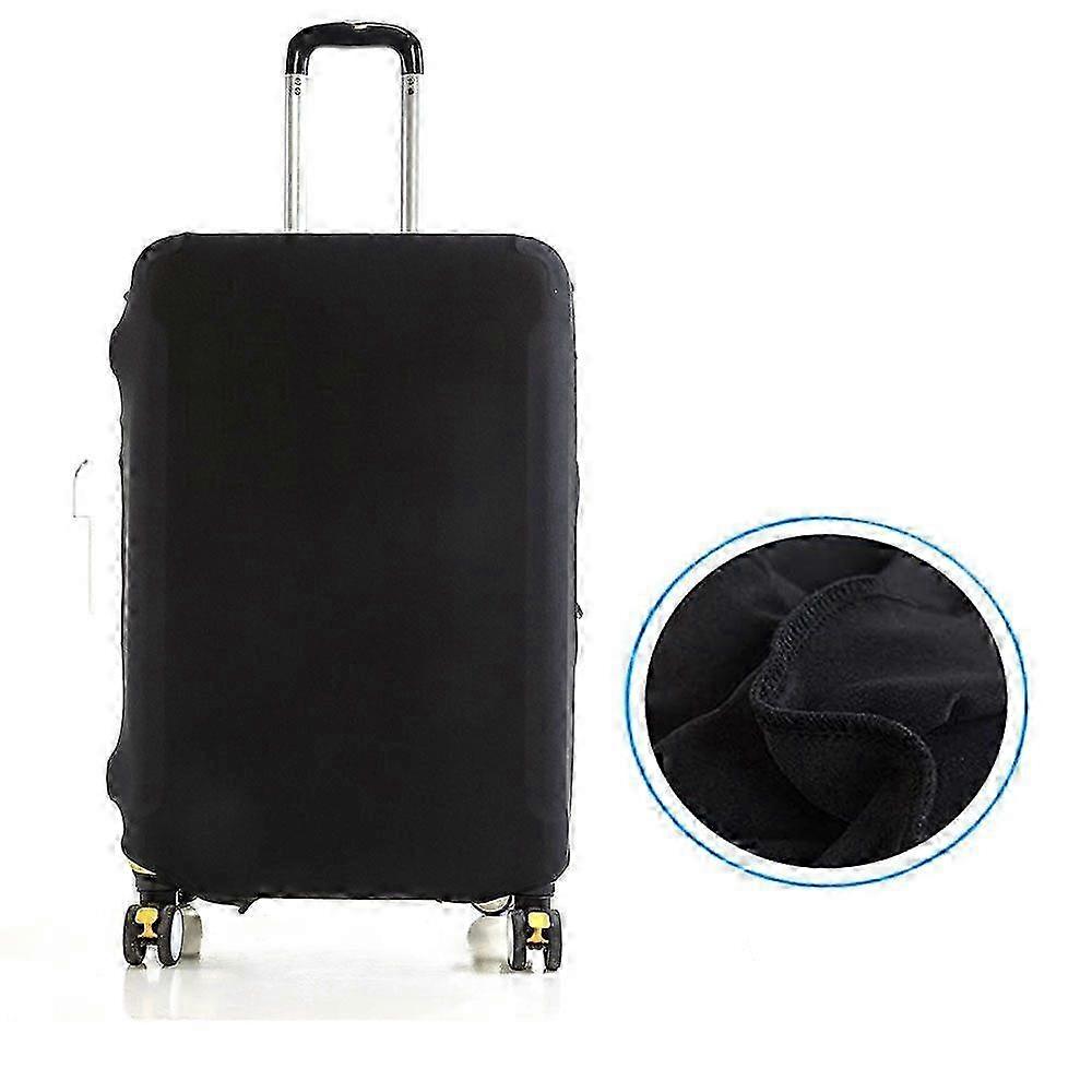 Elastic Solid Color Suitcase Cover Suitcase Protector (Black, 22-24 inch)