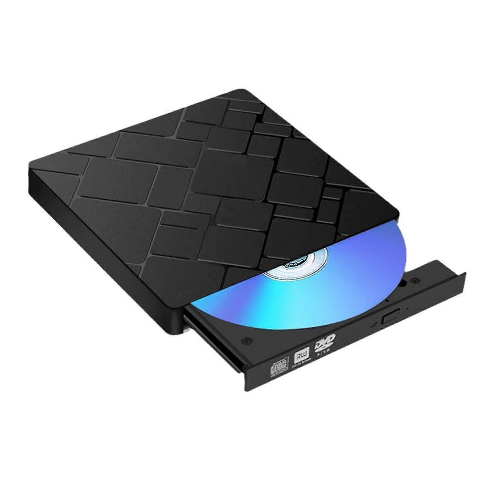 External DVD Drive USBC DVD Burner with Dual USB3.0 TypeC Speed Disc Burning for PC