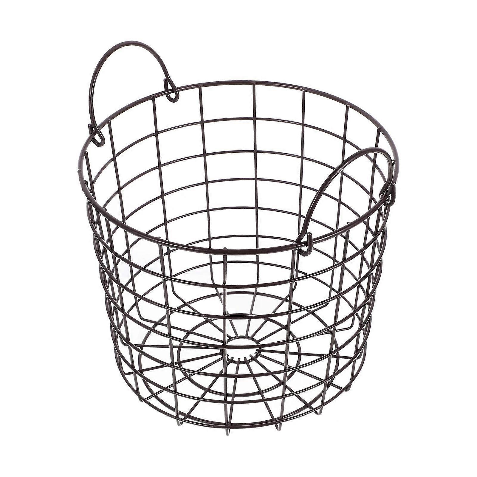 Laundry Basket Large Capacity Wire Storage Hamper with Double Handles for Home Kitchen, Coffee
