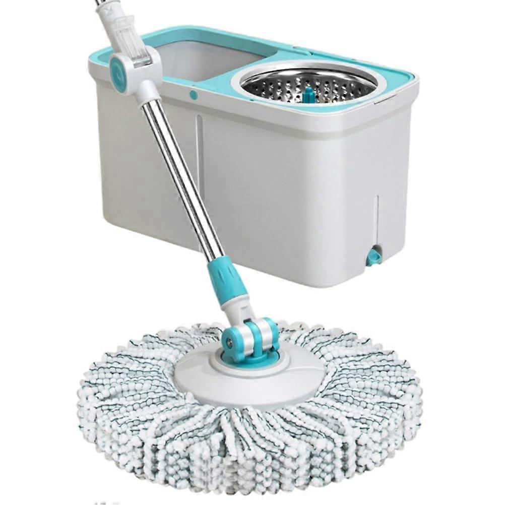 Spin Mop Set with Rotating Bucket, Hands Wringing, Wet and Dry Use, Telescopic Handle
