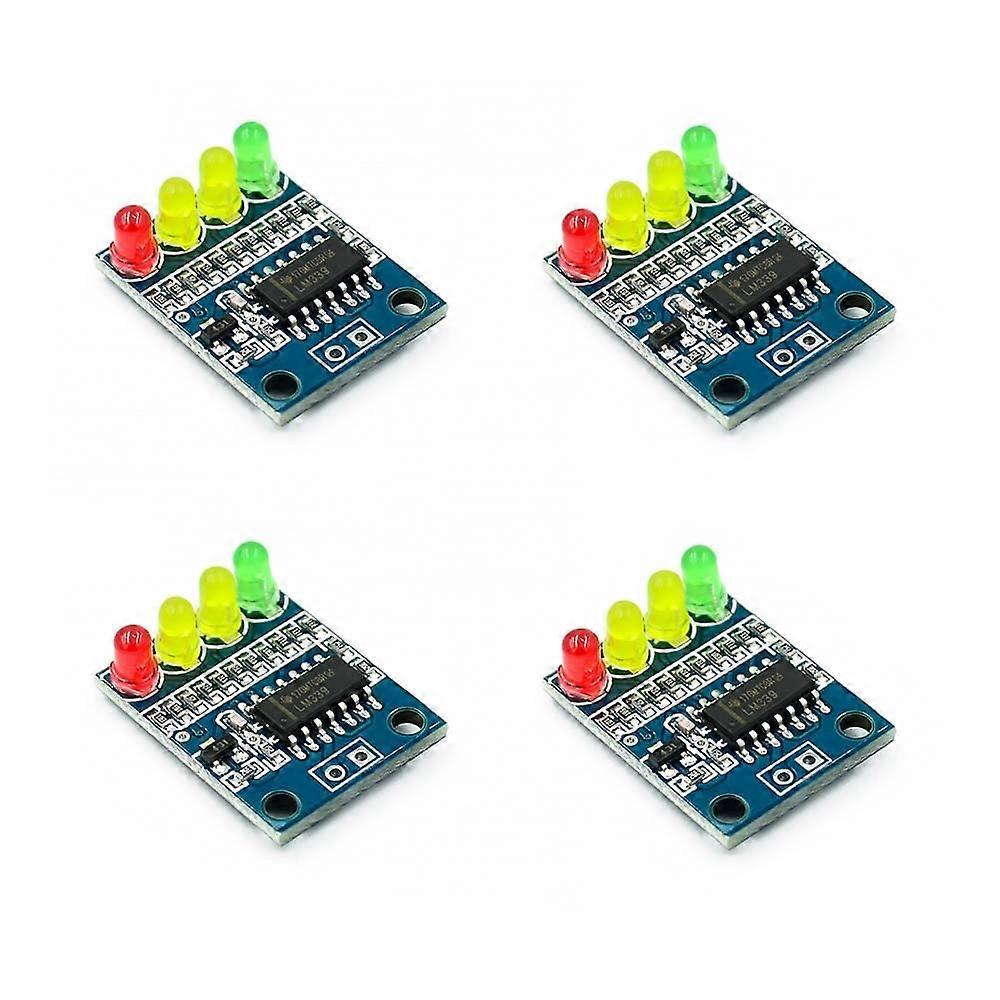 4pcs 12V 4Digit Battery Level Indicator LED Module with MultiColor Display and Mounting Holes