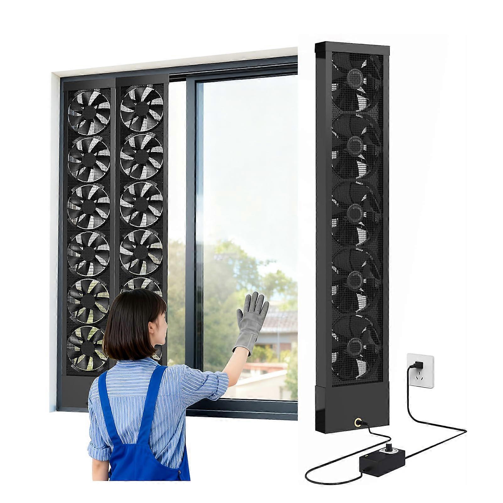 Window Exhaust Fan Adjustable Speed Vertical Extendable Fit for Bathroom Study Room 9095cm