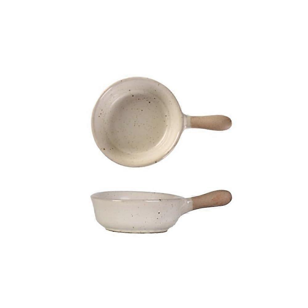 Small Porcelain Sauce Dish with Easy Grip Handle, Stackable Ceramic Condiment Bowl for Dips