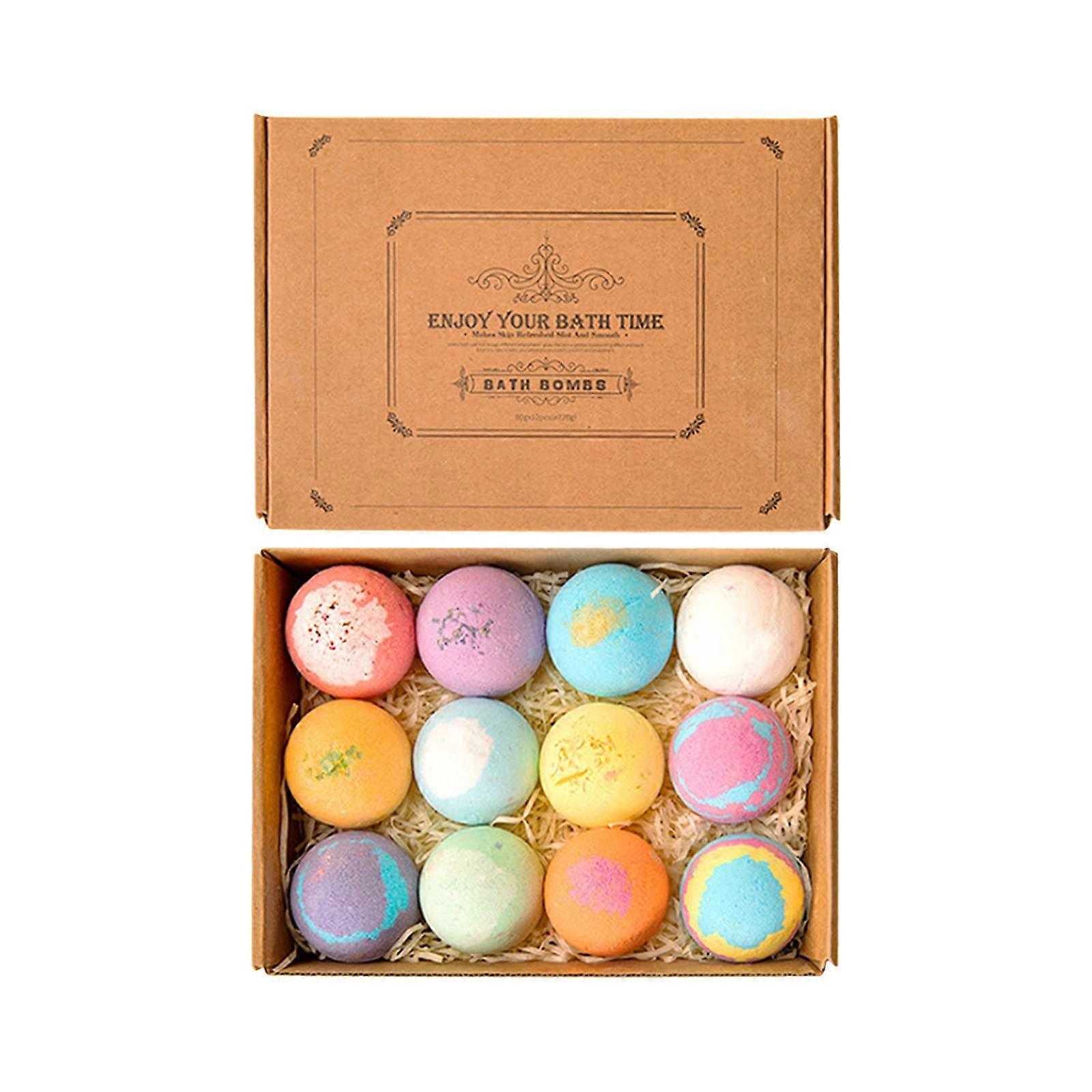 Bath Bomb Gift Set 12 Pack with Essential Oils for Deep Hydration and Aromatic Relaxation