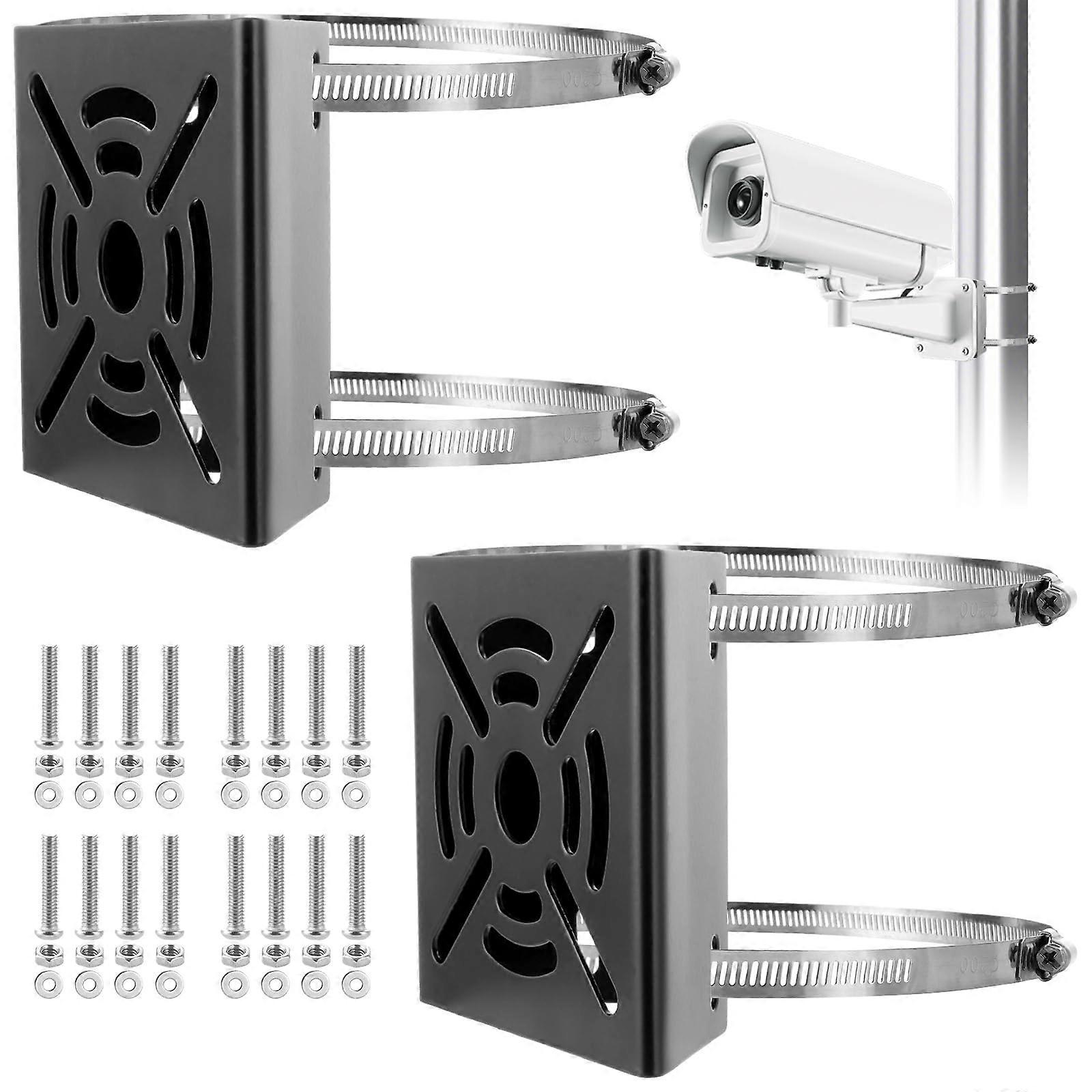 Pole Mount Bracket for Security Camera, Weatherproof Stainless Steel, Adjustable for Outdoor CCTV