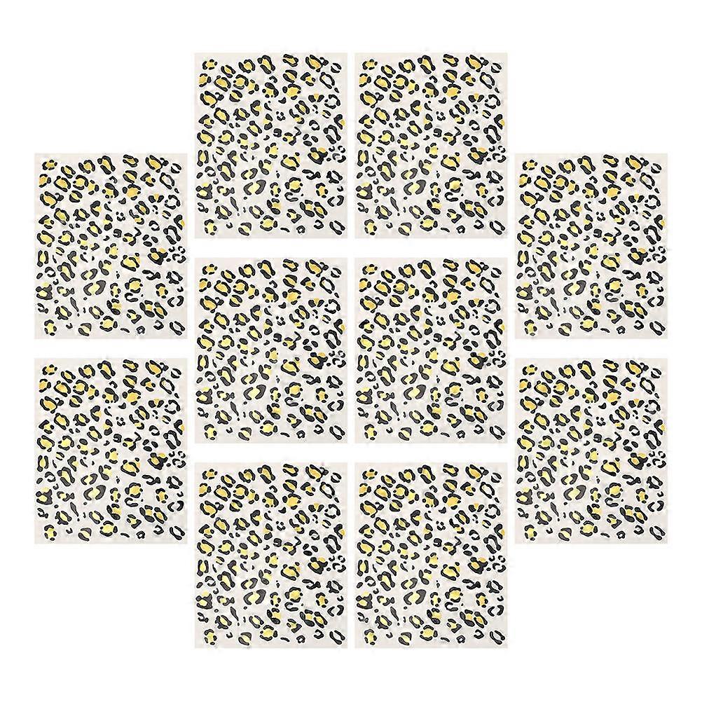 Leopard Pattern Temporary Tattoos Stickers for Decoration 10 Sheets