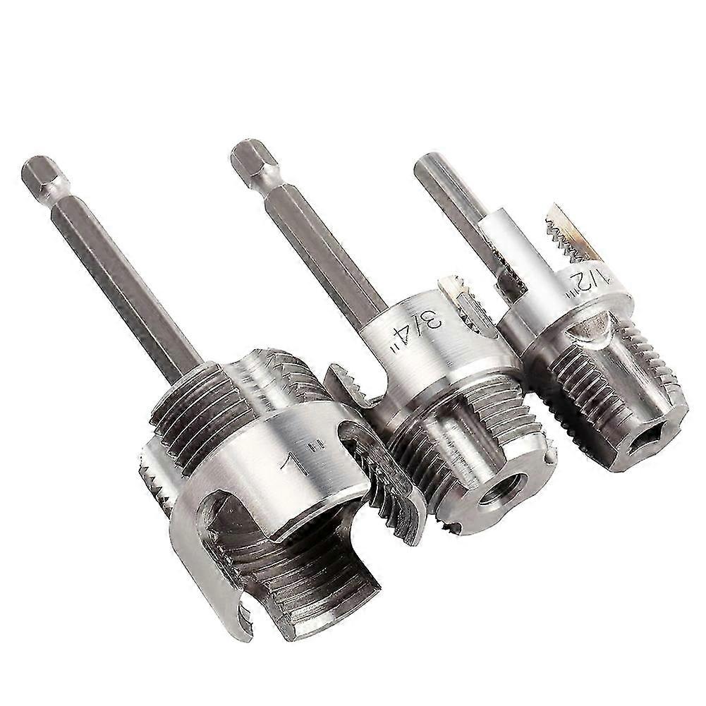 3 Pcs PVC Pipe Threading Tool Set for 1/2" 3/4" 1" - Internal & External Dual-Function Thread Cutter