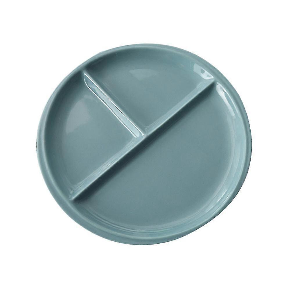 Beige Bone China Plate for Quick Lunch with Three Compartments