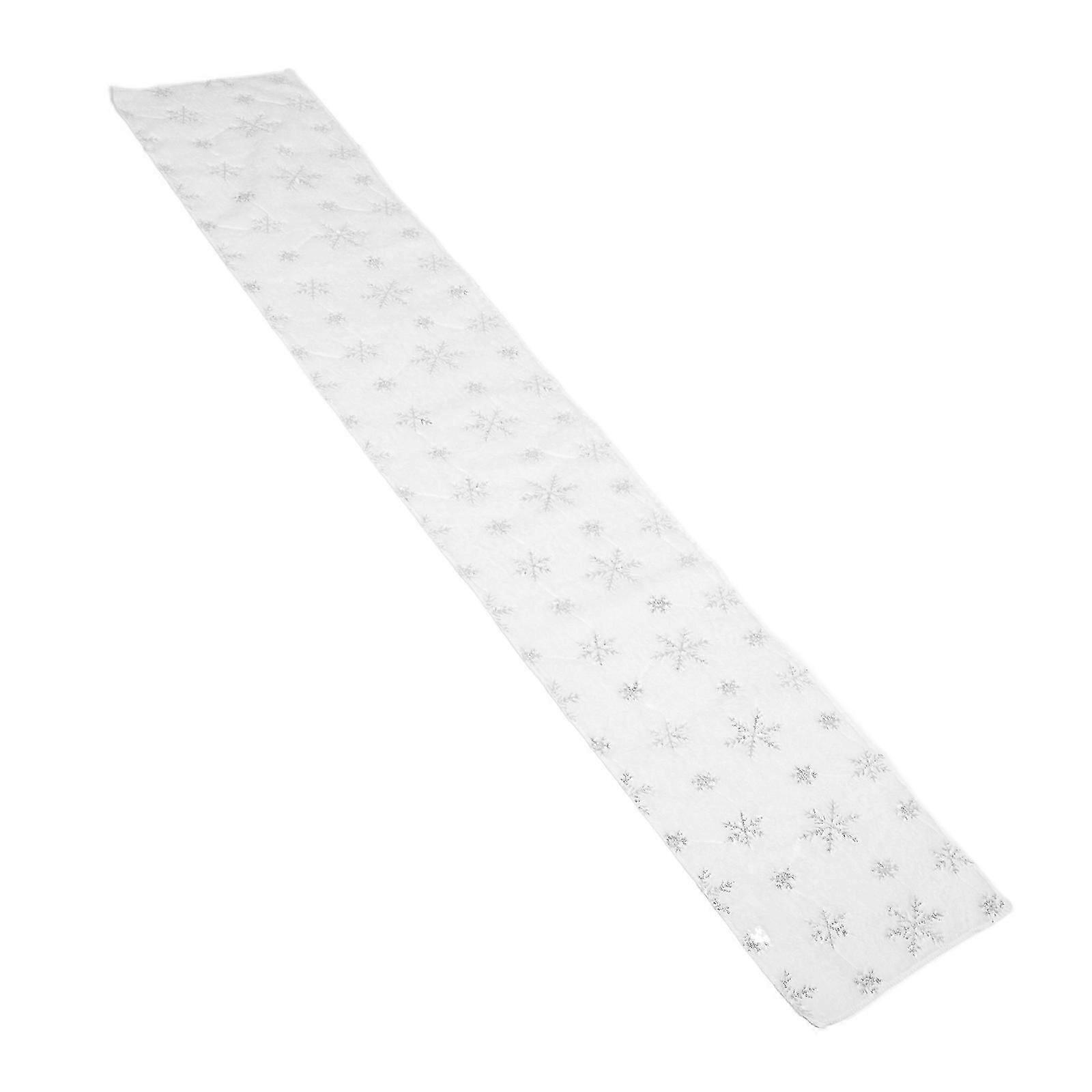 Table Runner for Christmas Table Decor with Plush Material Silver
