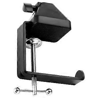 Grampo de montagem de mesa para serviço pesado, suporte de braçadeira de montagem C com gancho de fone de ouvido para suporte de braço de lança de suspensão de microfone