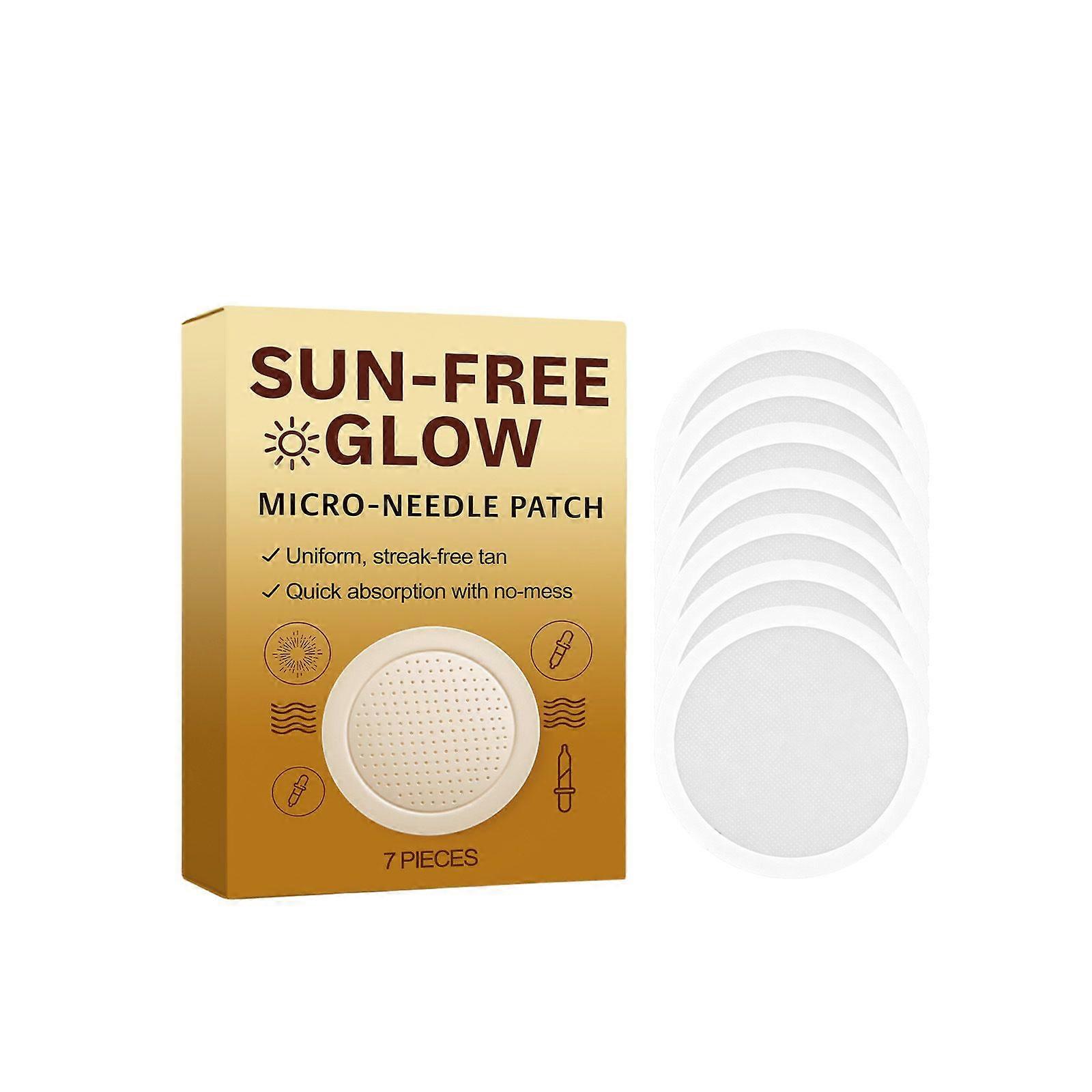 Patchs autobronzants sans soleil, 7 patchs ronds à micro-embouts, patchs corporels à décoller et à appliquer, format voyage et usage quotidien.
