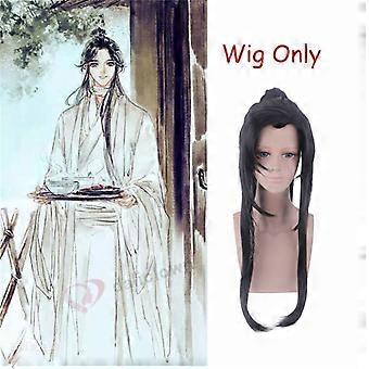 Xie Lian Cosplay Kostym Tian Guan Ci Fu Cosplay Xielian Peruker Bambu Hatt Rekvisita Män Kvinnor Vit Han Fu Anime Outfit