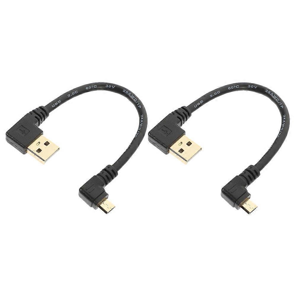 2pcs Right Angle Micro USB Cable Micro USB 90 Degree Adapter Data Sync Cable