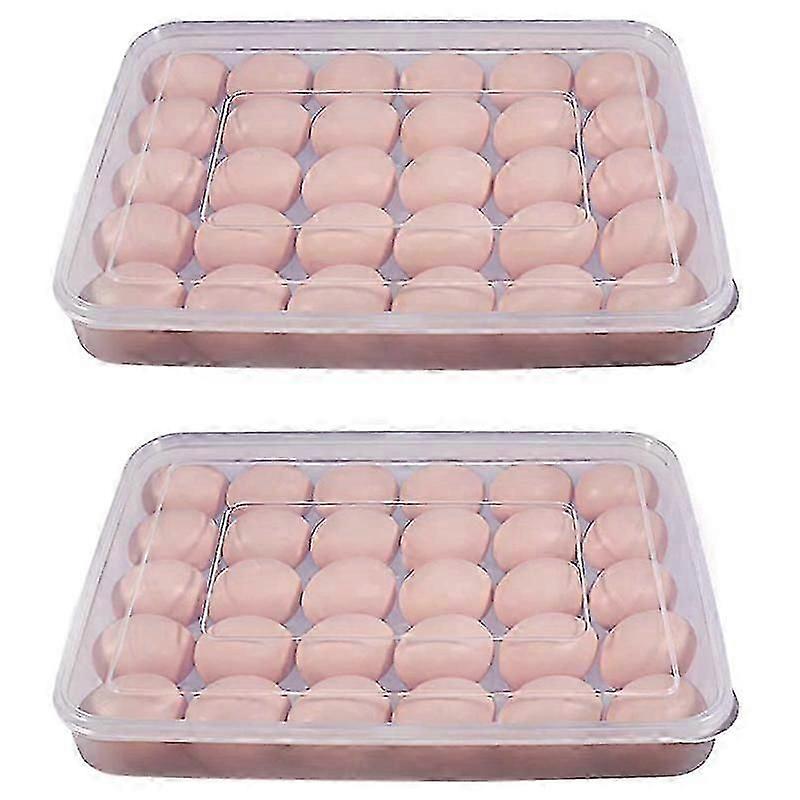 Refrigerator Deviled Egg Tray Carrier with Lid compatible with 60 Eggs-2 Pack