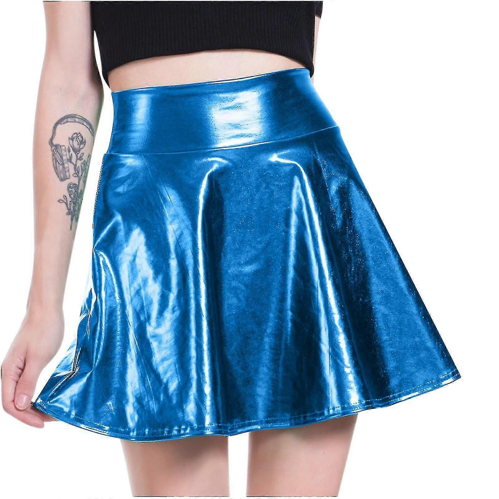 Zwarte Rok Dames Stage Solid Color Performance Jurk Geplooid