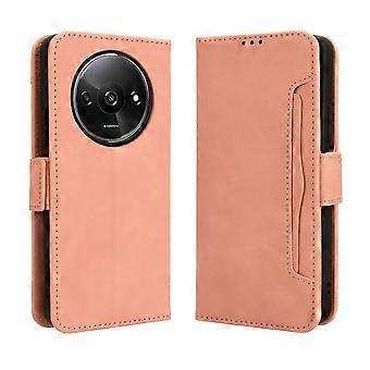 Compatible With Xiaomi Redmi A3 Kickstand Protective Wallet case with Credit Card Holder,Flip PU Leather Shockproof Cover