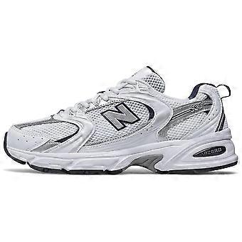 Scarpe da corsa casual unisex New Balance NB 530 in pelle sintetica e tessuto a rete, colore argento/bianco, codice MR530SG.