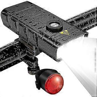 7000 Lumen Powerful Bike Lights Front And Back,5 Led Super Usb Rechargeable Waterproof Bicycle Head