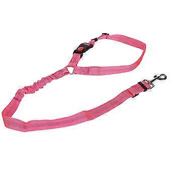 Hundebil nakkestøtte, justerbar kæledyrssikkerhedssele, reflekterende nylonstropper, fluorescerende grøn, rosa rød (#2)