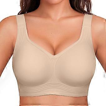 Women's Wire-Free Seamless Leopard Print Bra Full Coverage Plus Size Supportive Seamless Comfort Lightweight Daily Wear Soft Bra